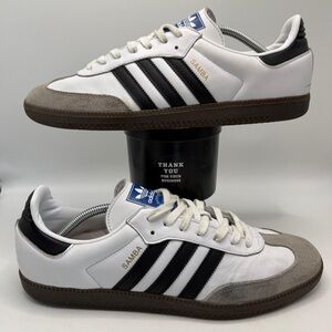 Adidas Samba Classic Men’s Size 13US White Black Gum Leather Shoes
